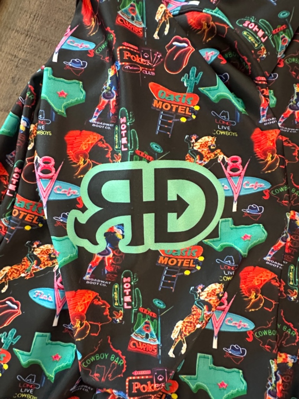 Rocket Donkey Rodeo Shirt - Neon Texas Pattern - Picture 2 of 3